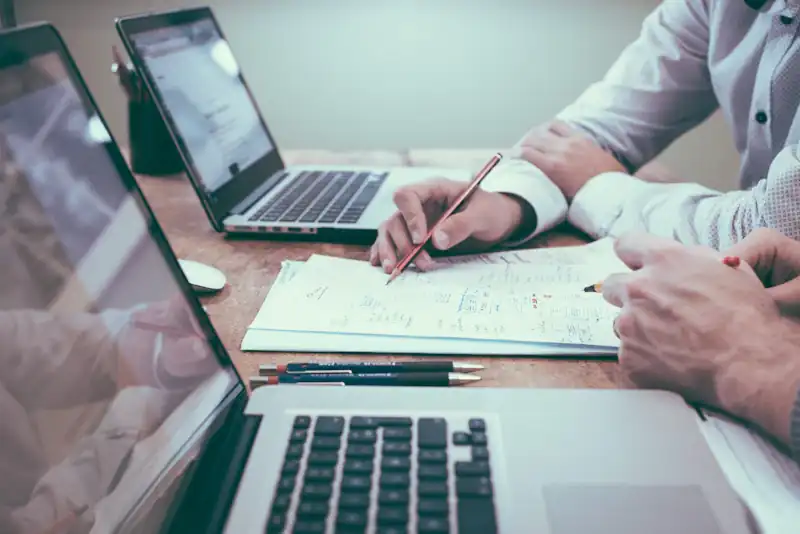 Business professional managing enterprise operations data